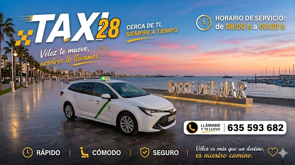 Taxi 28 Torre del Mar Málaga Airport Costa del Sol